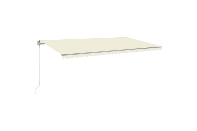 Automatisk markise med vindsensor og LED 600x350 cm kremhvit - Krem - Hagemøbler - Solbeskyttelse - Markiser - Balkongmarkise