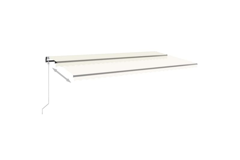 Automatisk markise med vindsensor og LED 600x350 cm kremhvit - Krem - Hagemøbler - Solbeskyttelse - Markiser - Balkongmarkise