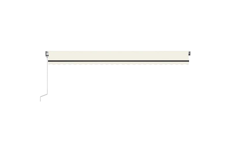 Automatisk markise med vindsensor og LED 600x350 cm kremhvit - Krem - Hagemøbler - Solbeskyttelse - Markiser - Balkongmarkise