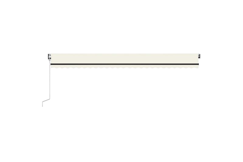 Automatisk markise med vindsensor og LED 600x350 cm kremhvit - Krem - Balkongmarkise - Markiser - Terrassemarkise