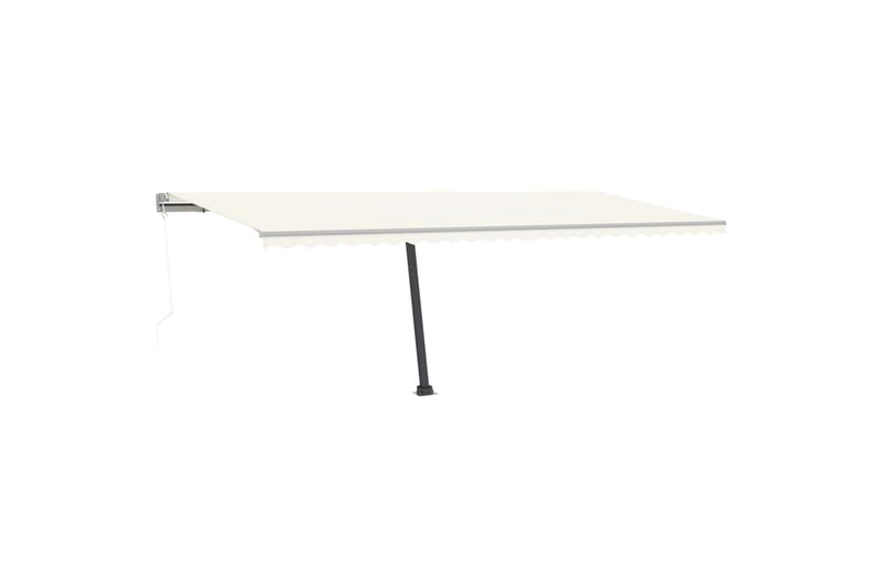 Automatisk markise med vindsensor og LED 600x350 cm kremhvit - Krem - Hagemøbler - Solbeskyttelse - Markiser - Balkongmarkise