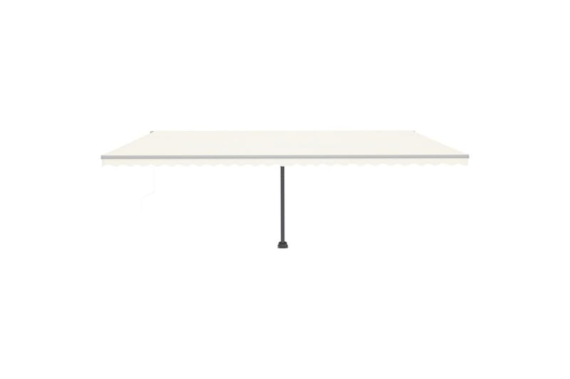 Automatisk markise med vindsensor og LED 600x350 cm kremhvit - Krem - Hagemøbler - Solbeskyttelse - Markiser - Balkongmarkise