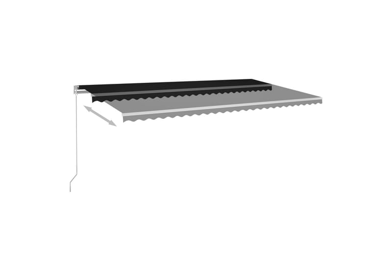 Automatisk markise med vindsensor og LED 6x3 m antrasitt - Antrasittgrå - Hagemøbler - Solbeskyttelse - Markiser - Balkongmarkise