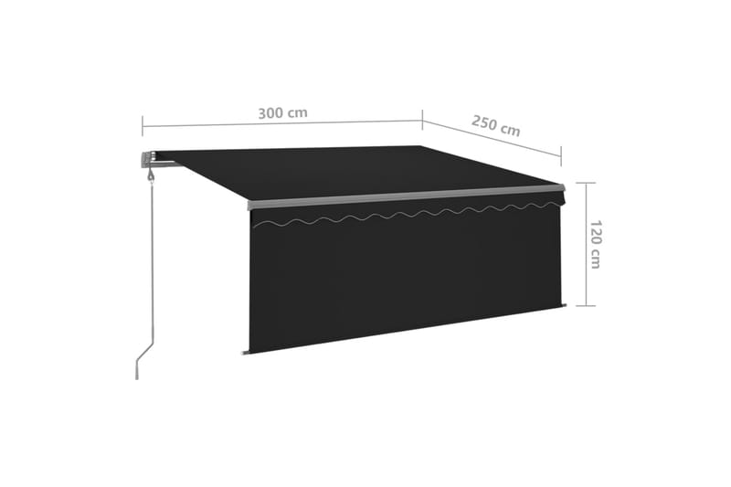 Automatisk markise rullegardin LED vindsensor 3x2,5 m - Antrasittgrå - Vindusmarkise - Markiser