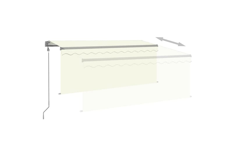 Automatisk markise rullegardin LED vindsensor 3x2,5 m - Krem - Hagemøbler - Solbeskyttelse - Markiser - Vindusmarkise