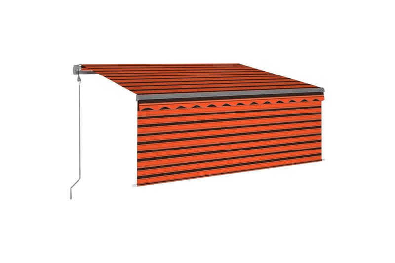 Automatisk markise rullegardin LED vindsensor 3x2,5m - Oransj - Hagemøbler - Solbeskyttelse - Markiser - Vindusmarkise