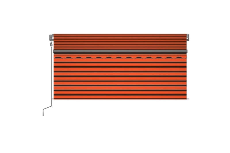 Automatisk markise rullegardin LED vindsensor 3x2,5m - Oransj - Hagemøbler - Solbeskyttelse - Markiser - Vindusmarkise