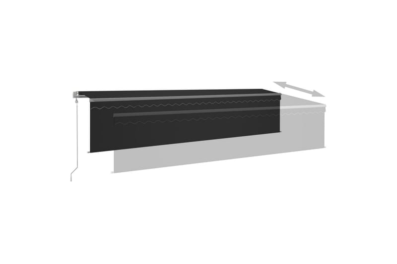 Automatisk markise rullegardin LED vindsensor 6x3 m - Antrasittgrå - Hagemøbler - Solbeskyttelse - Markiser - Vindusmarkise