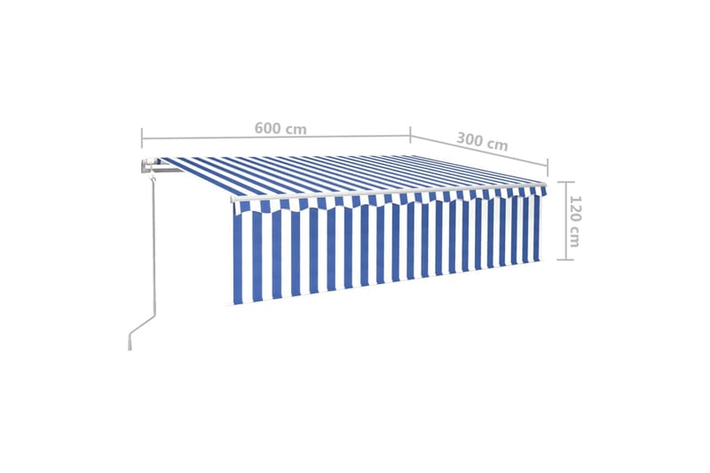 Automatisk markise rullegardin LED vindsensor 6x3 m - Blå - Vindusmarkise - Markiser