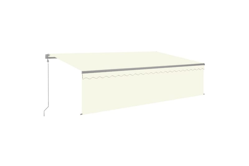 Automatisk markise rullegardin LED vindsensor LED 5x3m - Krem - Hagemøbler - Solbeskyttelse - Markiser - Vindusmarkise