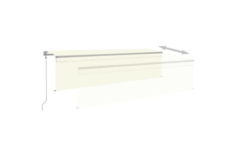Automatisk markise rullegardin LED vindsensor LED 5x3m - Krem - Hagemøbler - Solbeskyttelse - Markiser - Vindusmarkise