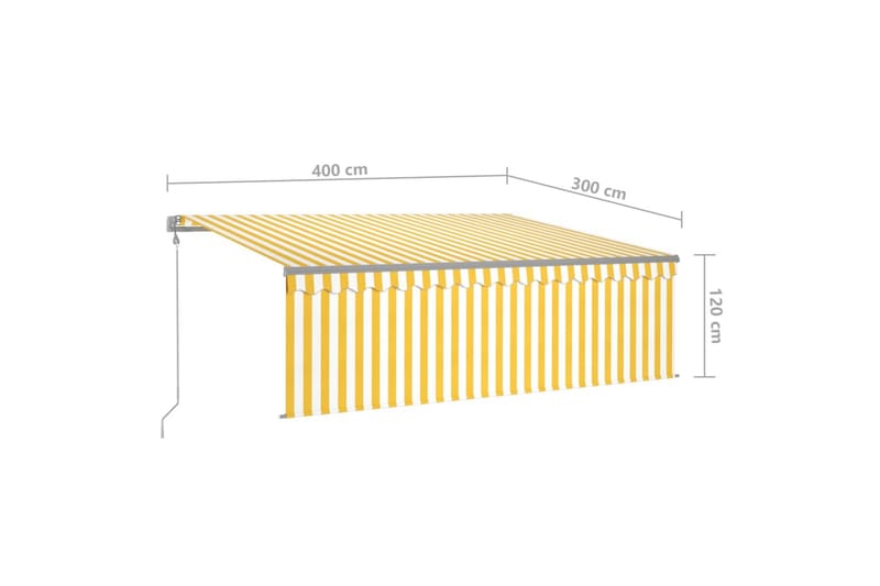 Automatisk markise rullegardin vindsensor LED 4x3 m - Gul - Vindusmarkise - Markiser