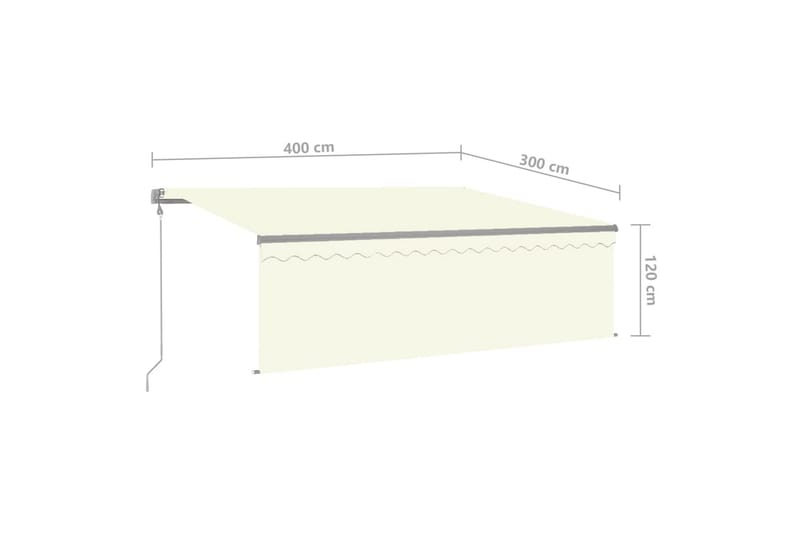 Automatisk markise rullegardin vindsensor LED 4x3 m - Krem - Vindusmarkise - Markiser