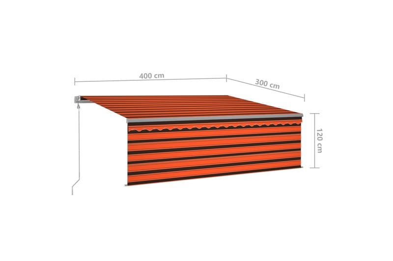 Automatisk markise rullegardin vindsensor LED 4x3m - Oransj - Vindusmarkise - Markiser