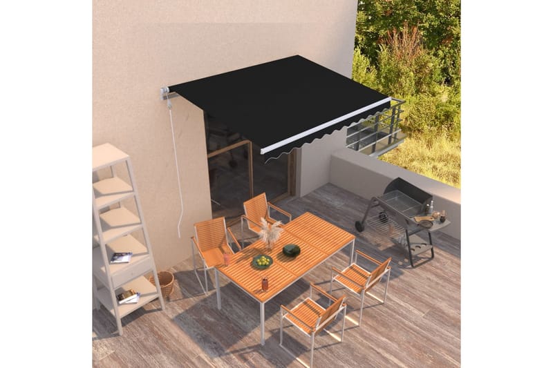 Automatisk uttrekkbar markise 300x250 cm antrasitt - Antrasittgrå - Hagemøbler - Solbeskyttelse - Markiser - Balkongmarkise