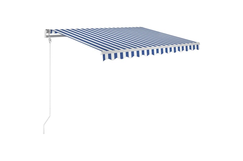 Automatisk uttrekkbar markise 300x250 cm blå og hvit - Blå - Hagemøbler - Solbeskyttelse - Markiser - Balkongmarkise