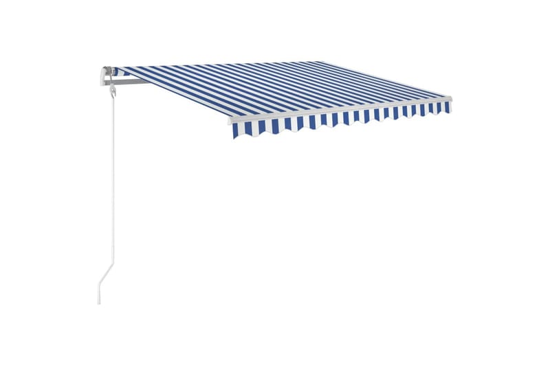 Automatisk uttrekkbar markise 300x250 cm blå og hvit - Blå - Balkongmarkise - Markiser - Terrassemarkise