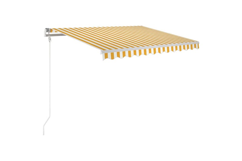 Automatisk uttrekkbar markise 300x250 cm gul og hvit - Gul - Hagemøbler - Solbeskyttelse - Markiser - Balkongmarkise