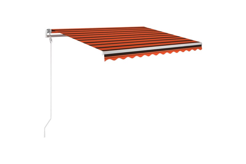 Automatisk uttrekkbar markise 300x250 cm oransje og brun - Oransj - Hagemøbler - Solbeskyttelse - Markiser - Balkongmarkise