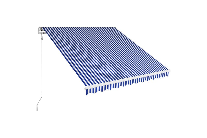 Automatisk uttrekkbar markise 350x250 cm blå og hvit - Balkongmarkise - Markiser - Terrassemarkise