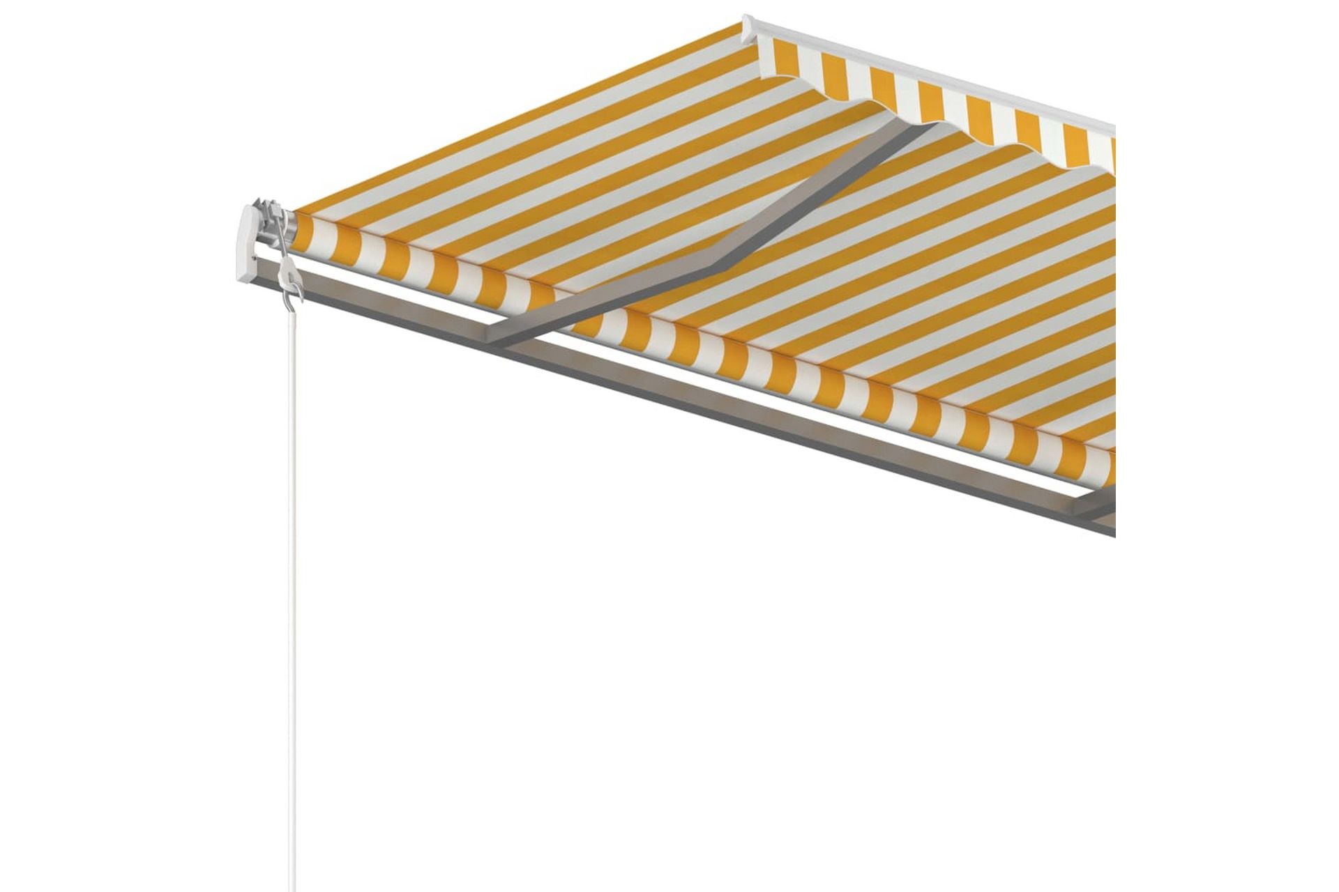 Automatisk uttrekkbar markise 350x250 cm gul og hvit - Gul - Hagemøbler - Solbeskyttelse - Markiser - Balkongmarkise