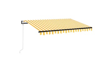 Automatisk uttrekkbar markise 350x250 cm gul og hvit - Gul - Hagemøbler - Solbeskyttelse - Markiser - Balkongmarkise