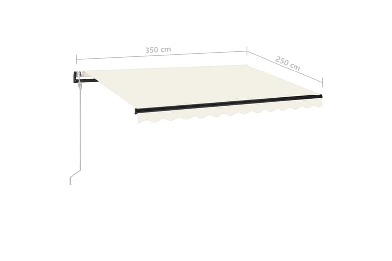 Automatisk uttrekkbar markise 350x250 cm kremhvit - Krem - Hagemøbler - Solbeskyttelse - Markiser - Balkongmarkise