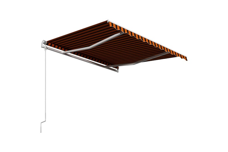 Automatisk uttrekkbar markise 350x250 cm oransje og brun - Balkongmarkise - Markiser - Terrassemarkise