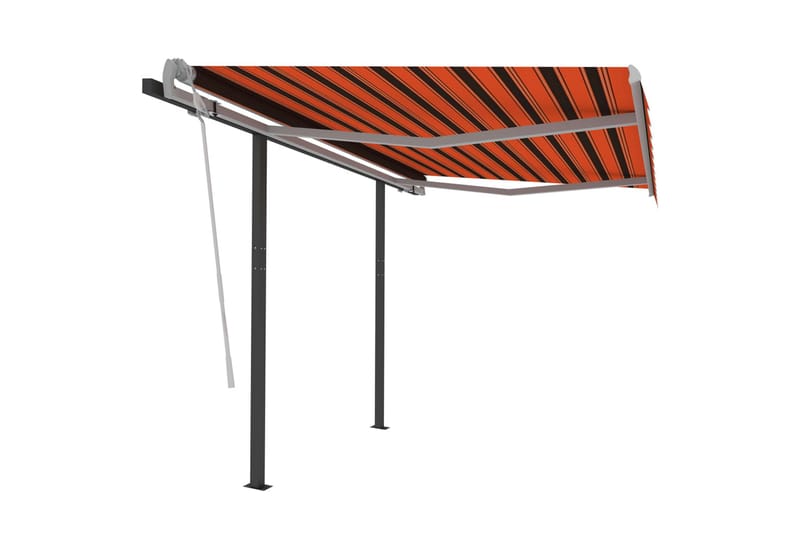 Automatisk uttrekkbar markise 3x2,5 m oransje og brun - Balkongmarkise - Markiser - Terrassemarkise