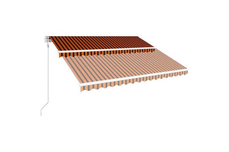Automatisk uttrekkbar markise 400x300 cm oransje og brun - Balkongmarkise - Markiser - Terrassemarkise