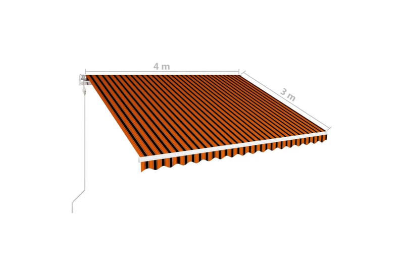 Automatisk uttrekkbar markise 400x300 cm oransje og brun - Hagemøbler - Solbeskyttelse - Markiser - Balkongmarkise