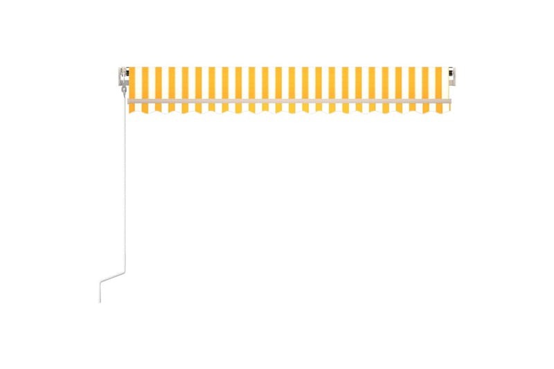 Automatisk uttrekkbar markise 400x350 cm gul og hvit - Gul - Hagemøbler - Solbeskyttelse - Markiser - Balkongmarkise