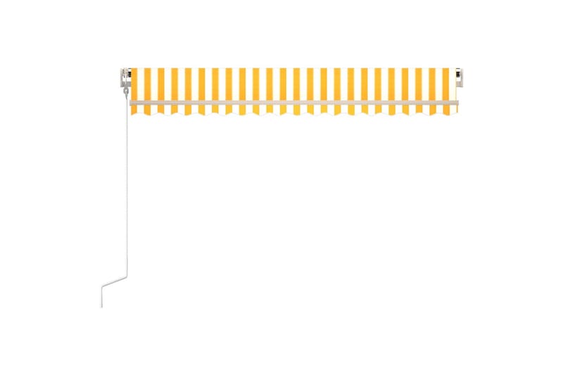 Automatisk uttrekkbar markise 400x350 cm gul og hvit - Gul - Balkongmarkise - Markiser - Terrassemarkise
