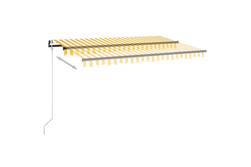 Automatisk uttrekkbar markise 400x350 cm gul og hvit - Gul - Hagemøbler - Solbeskyttelse - Markiser - Balkongmarkise