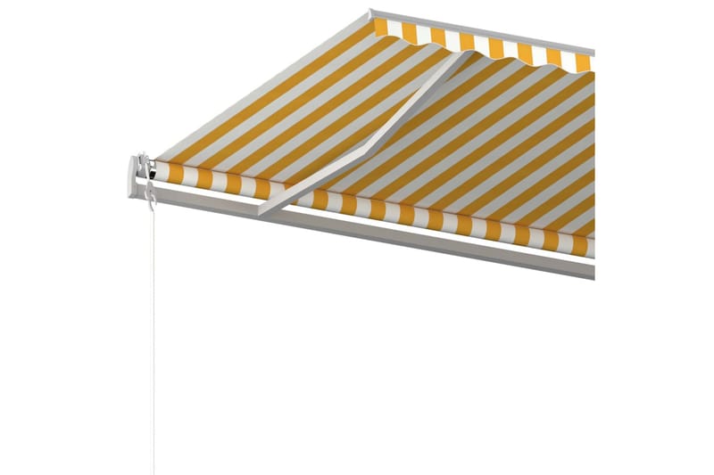 Automatisk uttrekkbar markise 500x300 cm gul og hvit - Gul - Terrassemarkise - Markiser - Balkongmarkise