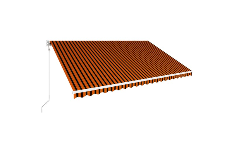 Automatisk uttrekkbar markise 500x300 cm oransje og brun - Balkongmarkise - Markiser - Terrassemarkise