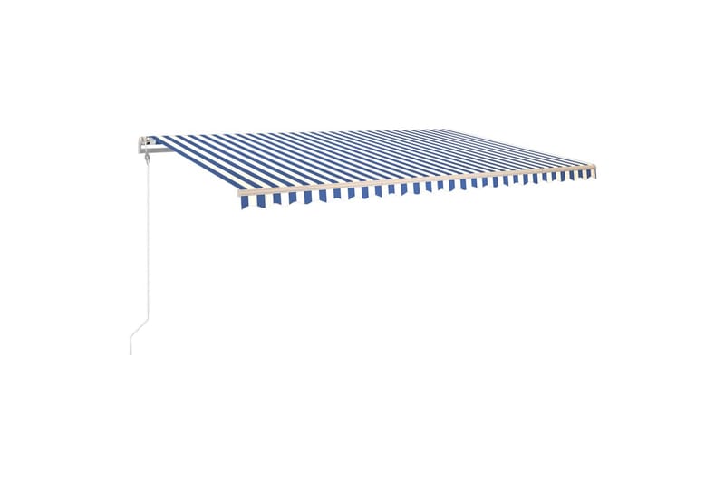 Automatisk uttrekkbar markise 500x350 cm blå og hvit - Blå - Hagemøbler - Solbeskyttelse - Markiser - Balkongmarkise