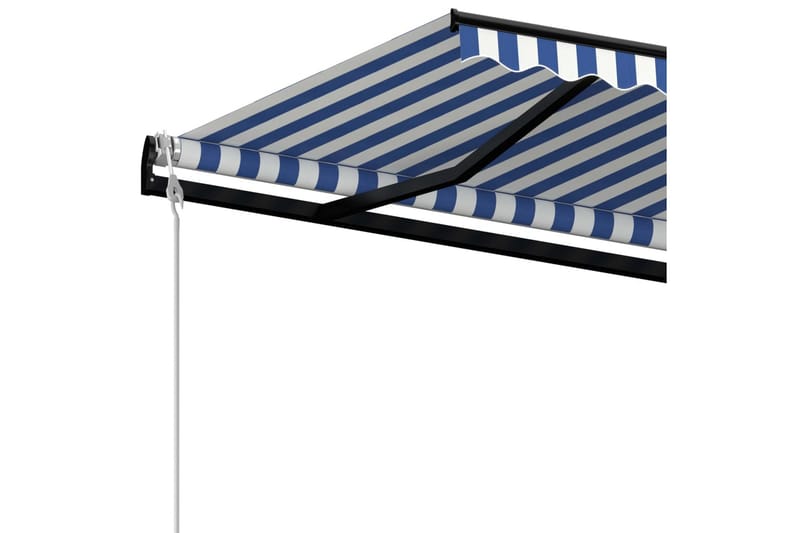 Automatisk uttrekkbar markise 500x350 cm blå og hvit - Blå - Balkongmarkise - Markiser - Terrassemarkise