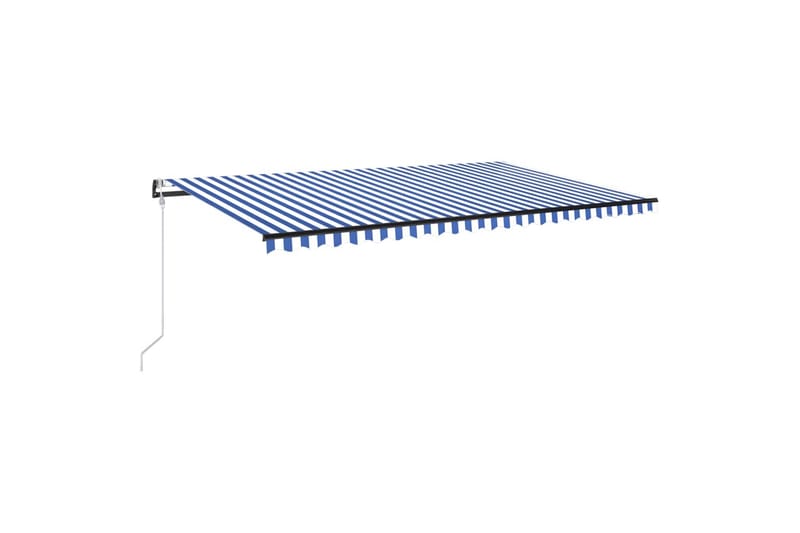 Automatisk uttrekkbar markise 500x350 cm blå og hvit - Blå - Hagemøbler - Solbeskyttelse - Markiser - Balkongmarkise