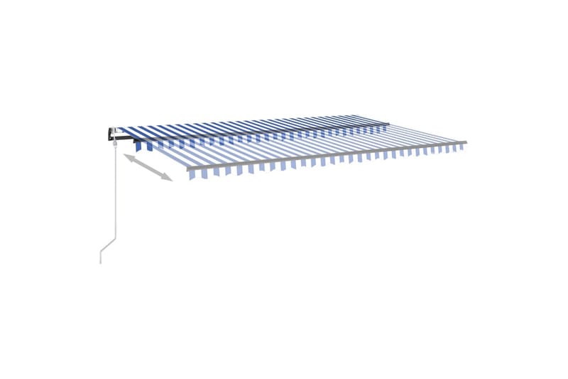 Automatisk uttrekkbar markise 500x350 cm blå og hvit - Blå - Hagemøbler - Solbeskyttelse - Markiser - Balkongmarkise