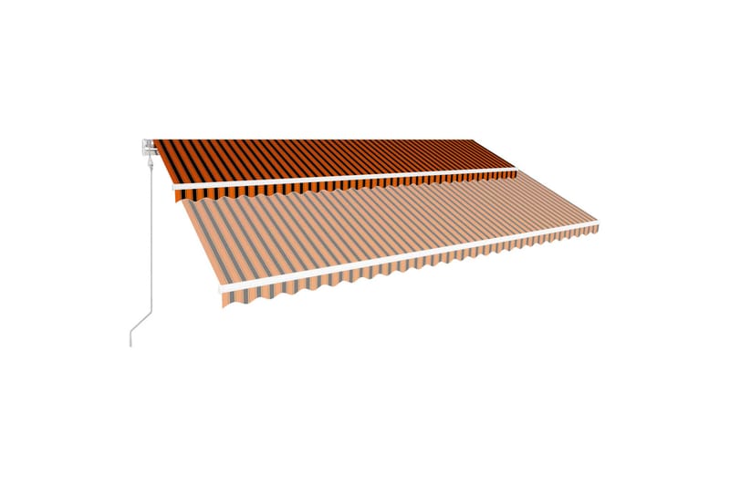 Automatisk uttrekkbar markise 600x300 cm oransje og brun - Balkongmarkise - Markiser - Terrassemarkise