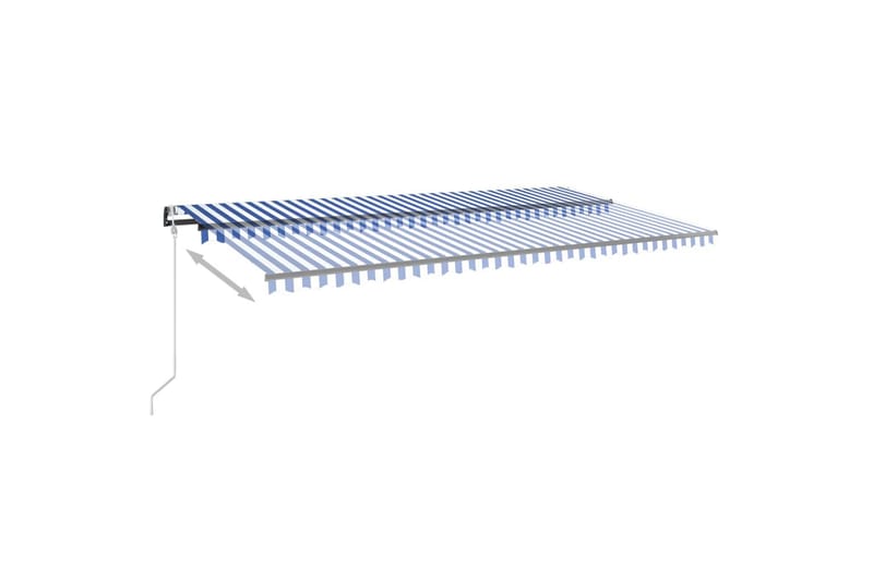 Automatisk uttrekkbar markise 600x350 cm blå og hvit - Blå - Hagemøbler - Solbeskyttelse - Markiser - Balkongmarkise