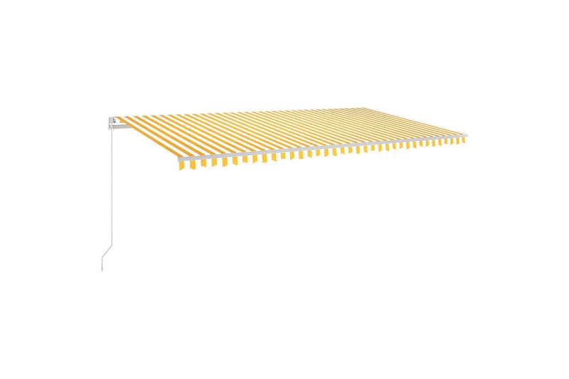 Automatisk uttrekkbar markise 600x350 cm gul og hvit - Gul - Hagemøbler - Solbeskyttelse - Markiser - Balkongmarkise