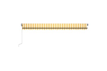 Automatisk uttrekkbar markise 600x350 cm gul og hvit - Gul - Hagemøbler - Solbeskyttelse - Markiser - Balkongmarkise