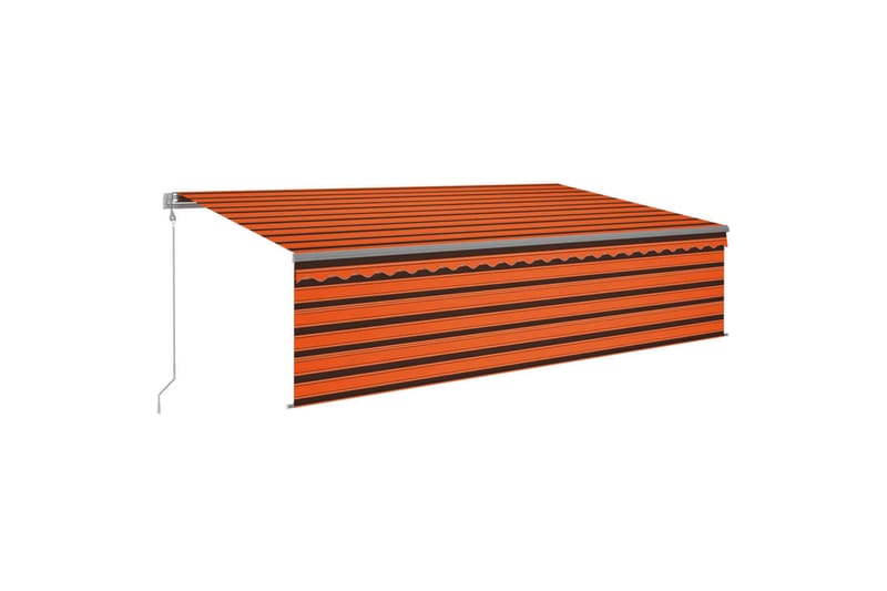 Automatisk uttrekkbar markise med rullegardin 5x3m oransje b - Oransj - Balkongmarkise - Markiser - Terrassemarkise