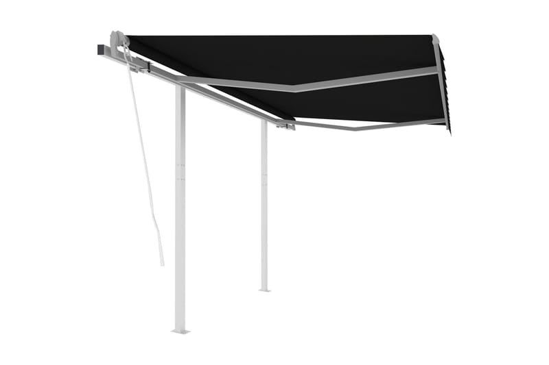 Automatisk uttrekkbar markise med stolper 3,5x2,5 m - Antrasittgrå - Balkongmarkise - Markiser - Terrassemarkise