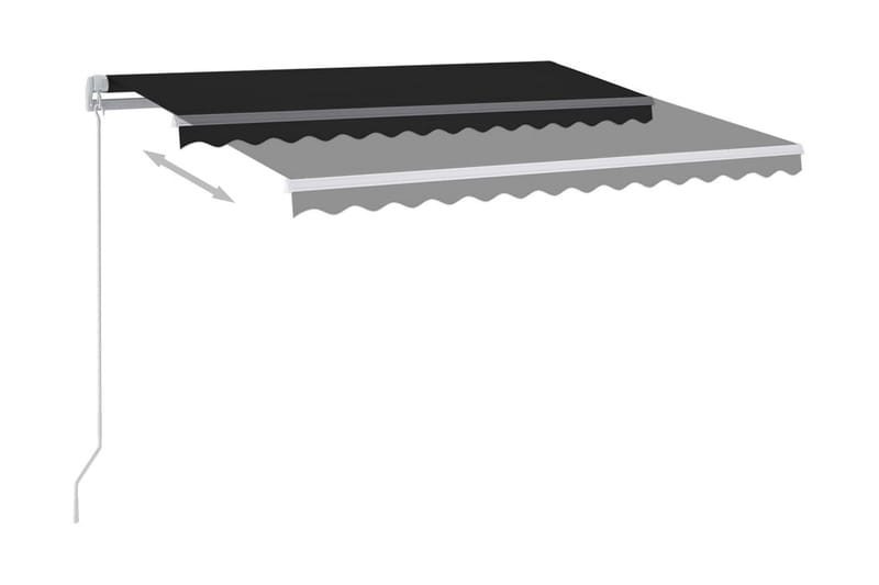 Automatisk uttrekkbar markise med stolper 3,5x2,5 m - Antrasittgrå - Balkongmarkise - Markiser - Terrassemarkise