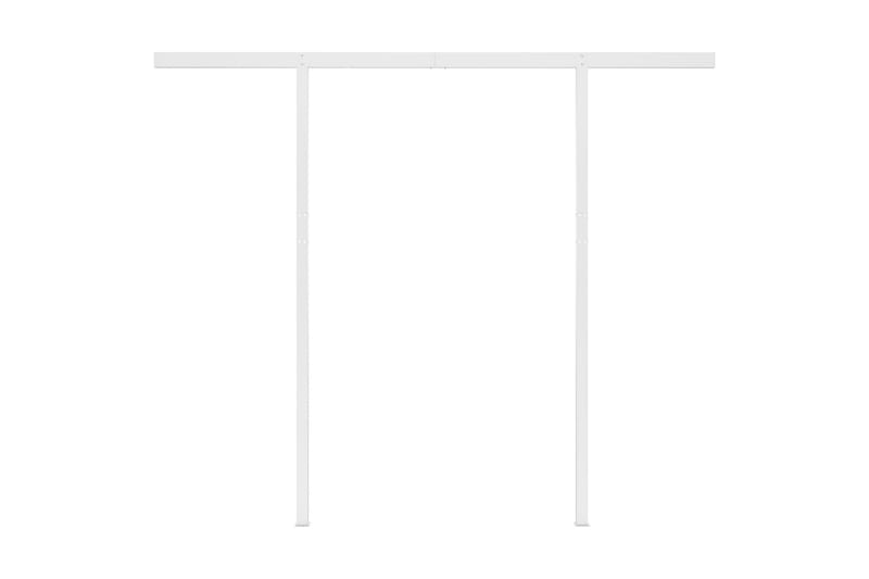 Automatisk uttrekkbar markise med stolper 3,5x2,5 m - Blå - Balkongmarkise - Markiser - Terrassemarkise