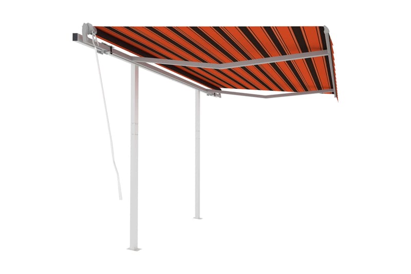 Automatisk uttrekkbar markise med stolper 3,5x2,5m - Oransj - Balkongmarkise - Markiser - Terrassemarkise