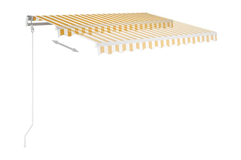 Automatisk uttrekkbar markise med stolper 3x2,5 m - Gul - Balkongmarkise - Markiser - Terrassemarkise